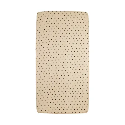 Meyco Hoeslaken Print -  40 x 80/90 cm - Jersey - Sweet Heart Soft Sand/Black 