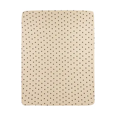 Meyco Hoeslaken Print - 75 x 95 cm - Jersey - Sweet Heart Soft Sand/Black