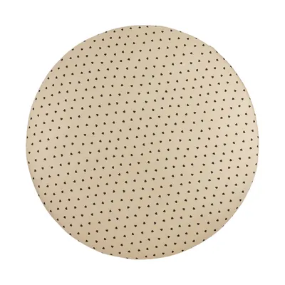 Meyco Hoeslaken Rond Print - 90/95 cm - Sweet Heart Soft Sand/Black 