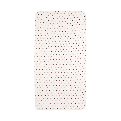 Meyco Hoeslaken Print -  40 x 80/90 cm - Jersey - Sweet Heart White/Red