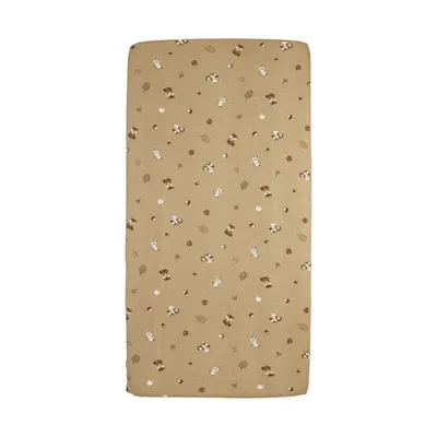 Meyco Hoeslaken Print - 60 x 120 cm - Jersey - Forest Animals Sand