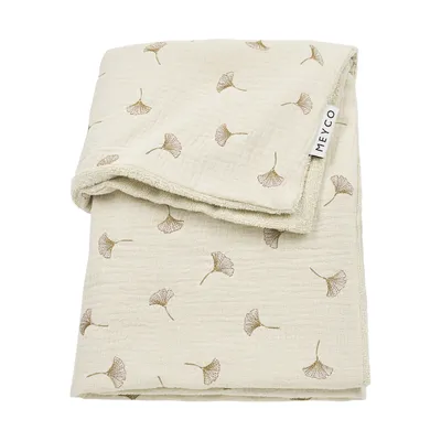 Meyco Baby Gingko Wiegdeken - 75 x 100 cm - Pre-Washed hydrofiel - Soft Sand
