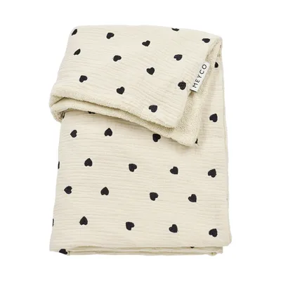 Meyco Baby Sweet Heart Wiegdeken - 75 x 100 cm - Pre-Washed Hydrofiel - Soft Sand