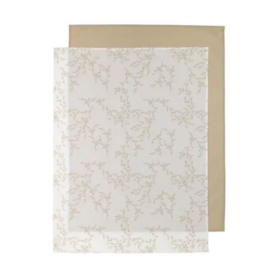 Meyco Ledikantlaken Uni Branches Sand 100 x 150 cm (2-Pack)