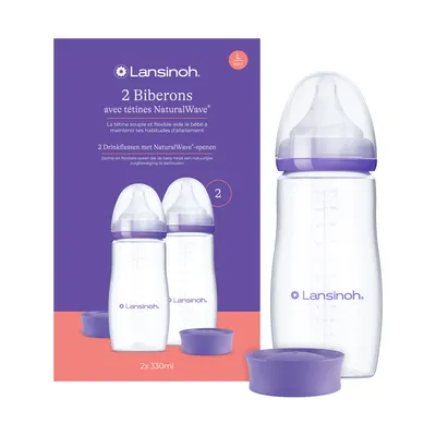 Lansinoh Fles met NaturalWave® Speen - 2 Stuks - 330 ml