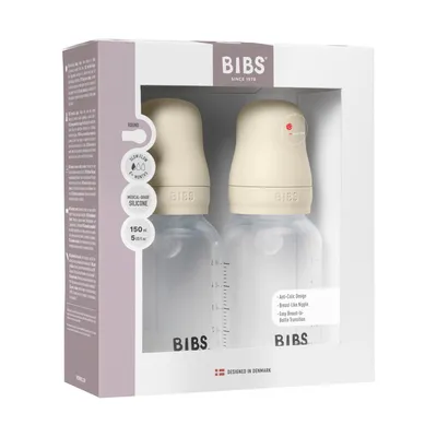 BIBS Fles - Slow Flow - 2 Stuks - 150 ml - Silicone - Ivory