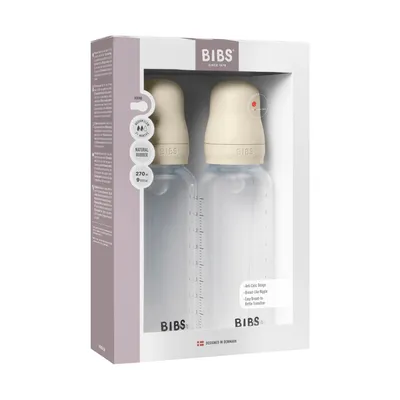 BIBS Fles - Medium Flow - 2 Stuks - 270 ml - Silicone - Ivory 