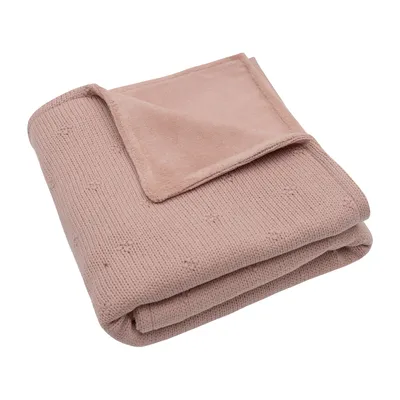 Jollein Cosy Knit Wiegdeken - 75x100cm - Wild Rose/Velvet