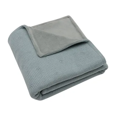 Jollein Cosy Knit Wiegdeken - 75x100cm - Sea Green/Velvet