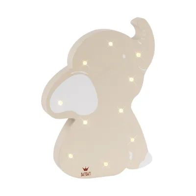 BamBam Houten Nachtlampje - Olifant - 20 cm