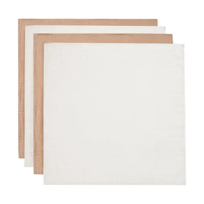 Jollein Hydrofiele Doek Small - 4 Stuks - 70 x 70 cm - Biscuit/Ivory 