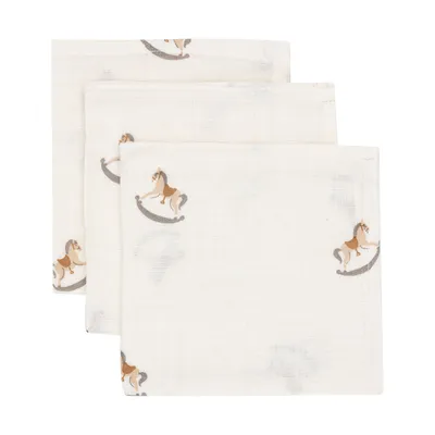 Jollein Nostalgic Ride Monddoekje - 3 Pack - 31 x 31 cm - Hydrofiel