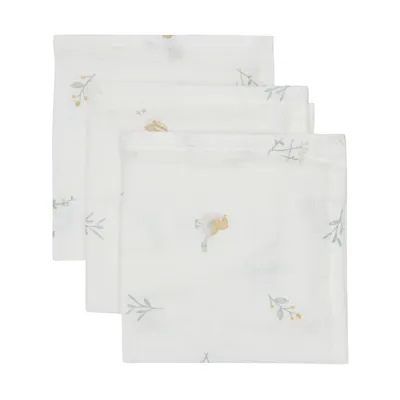 Jollein Lovely Birds Hydrofiel Monddoekje - 3 Pack - 31 x 31 cm
