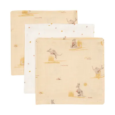 Jollein Tetra Monddoekjes - 3 Stuks - Kangaroots 