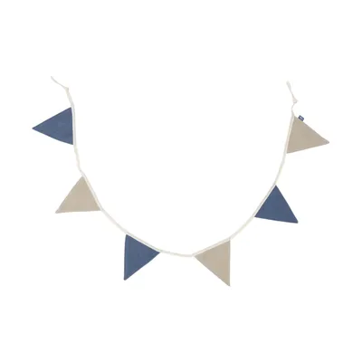 Jollein Vlaggenlijn Jeans Blue/Olive green 200 x 17 cm