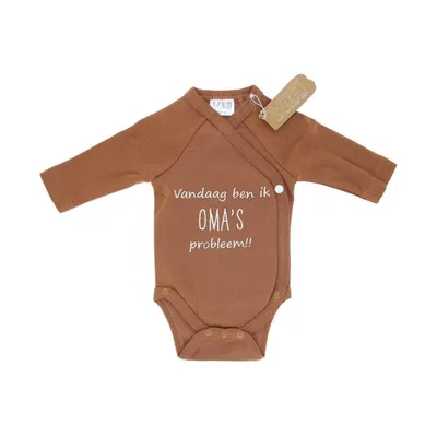 VIB Romper - Vandaag ben ik oma's probleem - Bruin - VIB-BSTBC301