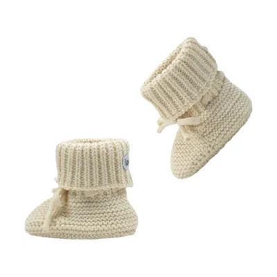 Lodger Gebreide Slofjes Met Kabel - 0-6 Mnd 