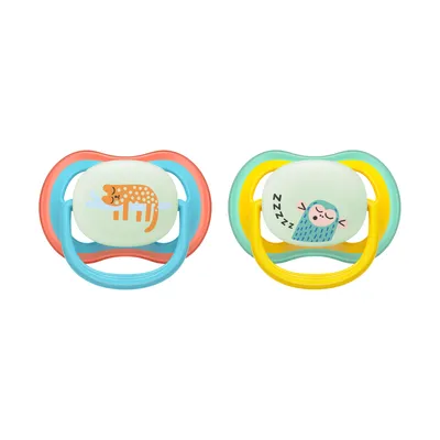 Philips Avent Ultra Air Fopspeen - 18+ Mnd -2 Stuks - Plant-based - Glow In The Dark