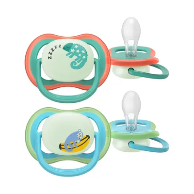 Philips Avent Ultra Air Fopspeen - 6-18 Mnd - 2 Stuks - Plant-based - Glow In The Dark