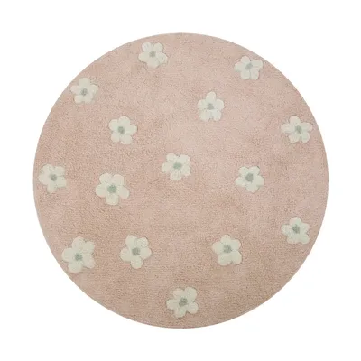 Puck Flower Vloerkleed - 90 cm - Pink