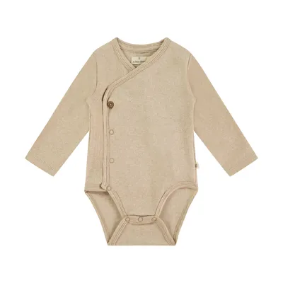 A Tiny Story Romper Lange Mouw Oatmeal Melange