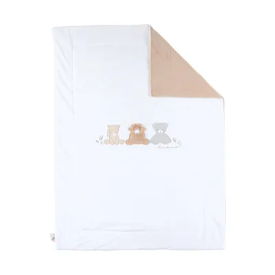 Noukie's F&O Deken - 75 x 100 cm - Veloudoux - Beige/Wit 