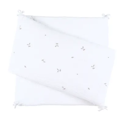 Noukie's F&O Bedomrander Met Borduursel - Mousseline - Wit 