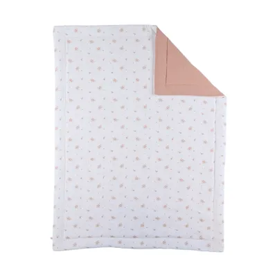 Noukie's Deken - Vintage Flowers - Wit/Roze