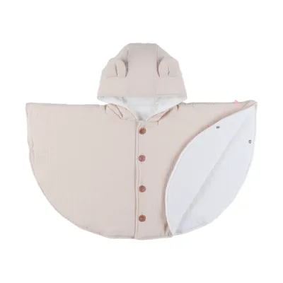 Noukie’s Poncho - Dino - Beige - 6-18 mnd