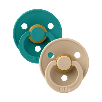 BIBS Fopspenen Rond - 2 Stuks - Size 1 - Taupe / Scuba