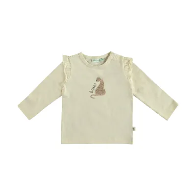 Babylook Cheetah T-Shirt - Maat 62 - Buttercream 