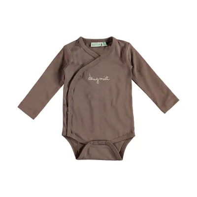 Babylook Overslag Romper - Mt. 44-48 - Deep Taupe