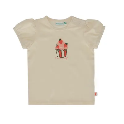 Babylook Strawberries T-Shirt Korte Mouw - Maat 68 - Buttercream 