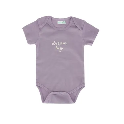 Babylook Romper Korte Mouw Rib - Maat 62 - Lavender Gray 