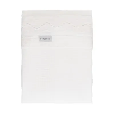 Baby's Only Wieglaken Broderie Calm Wit 80 x 100 cm
