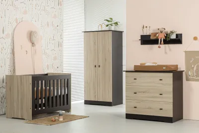 Interbaby Ledikant 60 x 120 - Commode 3 Laden Basalt