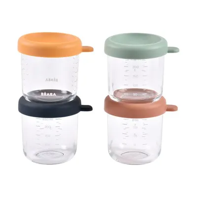 Beaba Bewaarpotje Glas Sunrise Color Mix Set 250 ml 4-Pack