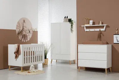 TWF Ledikant 70 x 140 Incl. Juniorzijden - Commode - Hanglegkast Beach Island White