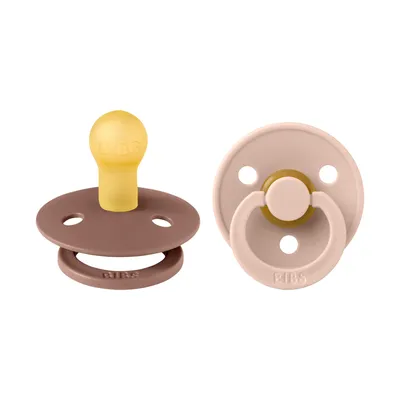 BiBs Fopspeen - Rond - 2 Stuks - 18 Mnd+ - Woodchunk/Blush 