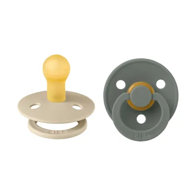 BiBs Fopspeen - Rond - 2 Stuks - 0-6 Mnd - Vanilla/Pine 