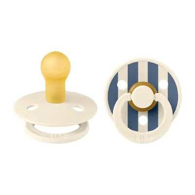 Bibs Fopspeen Latex Studio Pin Ivory Steel Blue Mix Size 2 (2-Pack)
