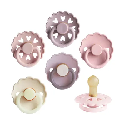 FRIGG Fopspenen - 6-Pack - Blooming Love - Latex - 6–18 Mnd
