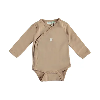Babylook Overslag Romper - Mt.56 - Warm Taupe