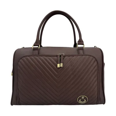 Isoki Double Zip Satchel - Quilted - Chocolate