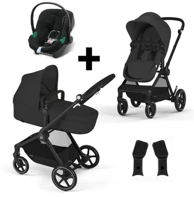 Cybex Kinderwagen Eos Lux BLK Moon Black Incl. Aton B2 i-Size & Adapter