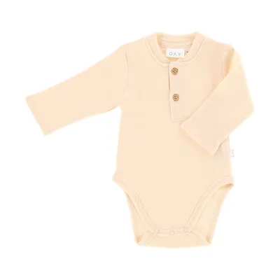DAY Romper Met Knoopjes - Lange Mouwen - Apricot