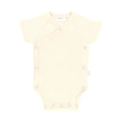 DAY Overslagromper Korte Mouw Rib - Cream