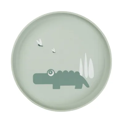 Done By Deer Bord - Croco - Rond - Silicone - Green