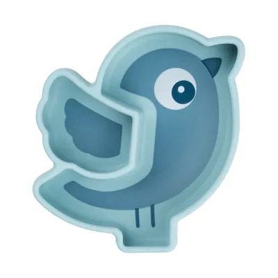 Done By Deer Stick & Stay Snack Bord - Birdee - Silicone - Blue