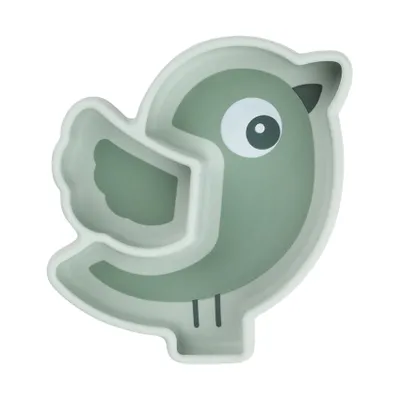 Done By Deer Stick & Stay Snack Bord - Birdee - Silicone - Green